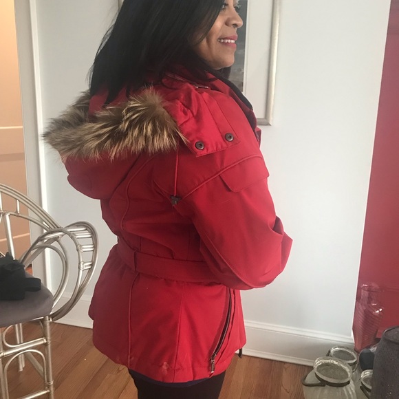 Blue Duck woman’s shearling with mink trim.